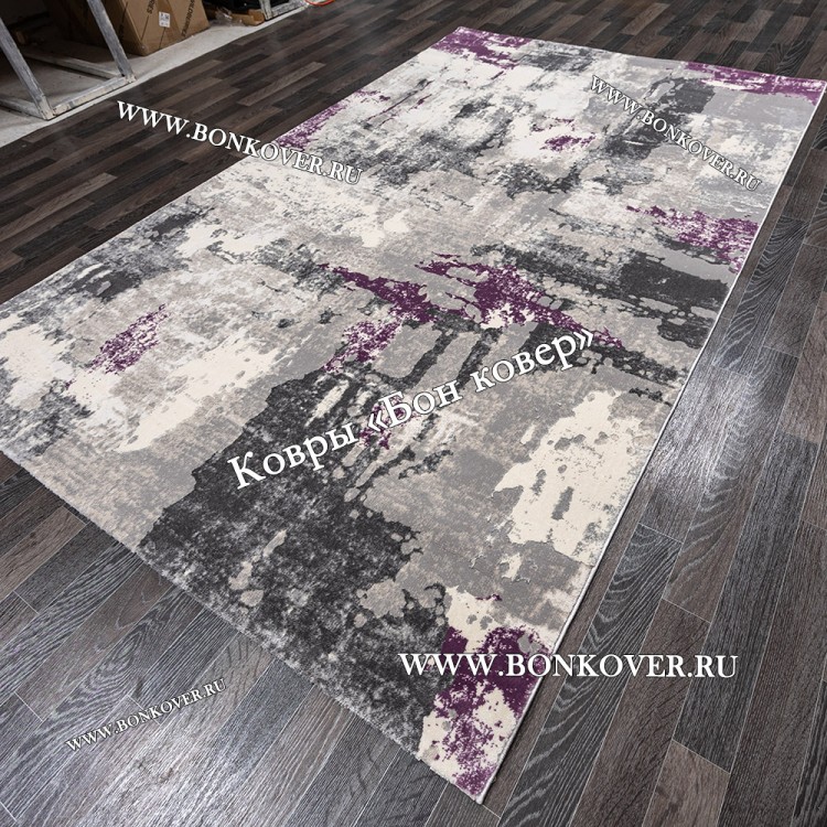 Турецкий Сиреневый Ковер Лофт Для Гостиной Арт 30035