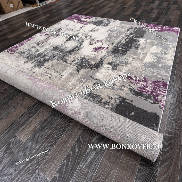 Турецкий Сиреневый Ковер Лофт Для Гостиной Арт 30035