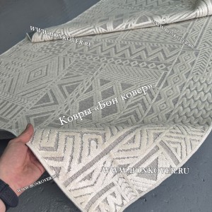 Ковер для гостиной из артшелка дизайн 65 Белый