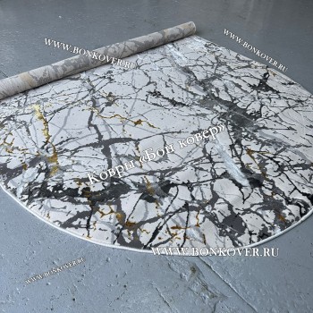 Турецкий Овальный ковер серый дизайн 05