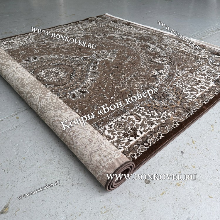 Коротковорсный Ковер Медальон Арт 30066 Коричневый