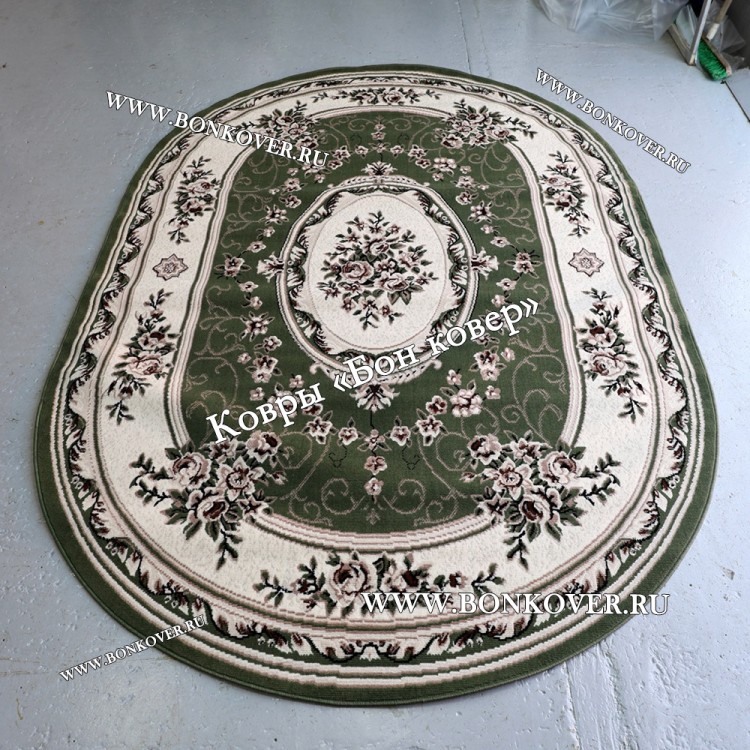 Ковер Лайт Карпет Дизайн 23896 Зеленый Овал