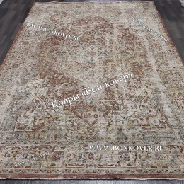 Ковер турецкий комнатный дизайн 75 Терракотовый Лофт