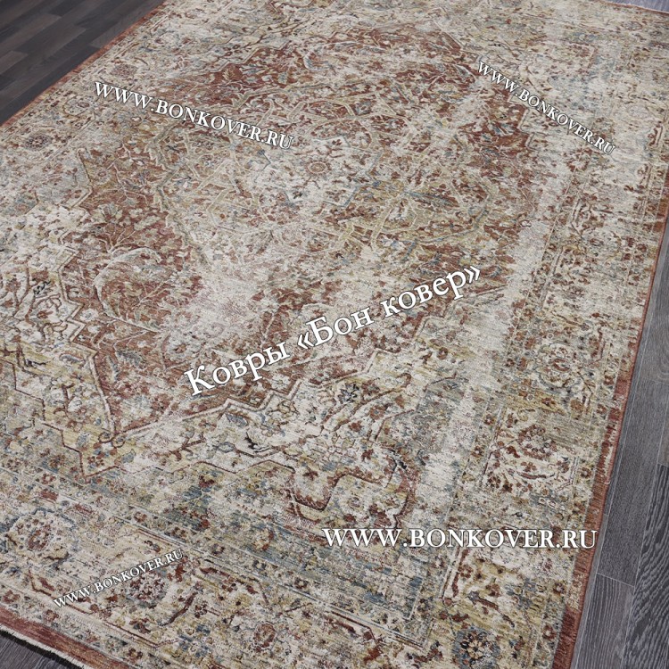 Ковер турецкий комнатный дизайн 75 Терракотовый Лофт